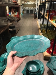Dĩa Oval sen 36cm xanh Thiên Phúc