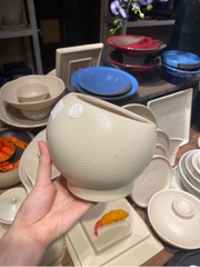 Hũ gia vị miệng xéo 18x14.5cm màu be (MÀU MỚI) (HĐ)