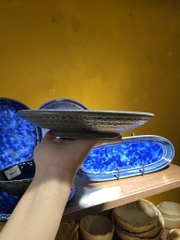 Đĩa sâu 22cm hoa xanh