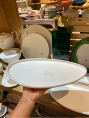 Đĩa hạt gạo trắng trơn 13inch