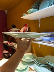 Đĩa phẳng 4 cánh 11inch xanh khảm