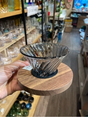 Phễu lọc cafe thuỷ tinh có gioăng vòng gỗ