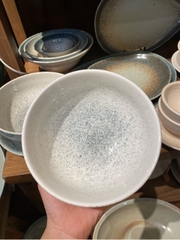 Tô tròn 16cm trắng phun đen