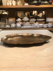 Dĩa lá chuối cạn 37cm (S1) Nâu đồng