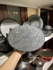 Đĩa bằng 10inch đen méo C332
