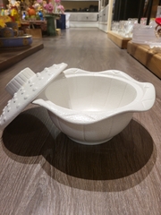 Thố cá nhân sen + nắp 21cm tuyết trắng