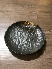 Đĩa giả đá đen nhũ vàng