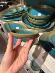 Chén chấm 9.5x2cm Ngọc Bích Viền Nâu phun hạt (HĐ)