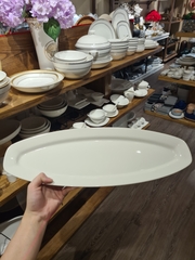 Dĩa oval 48 cm Trắng Ngà