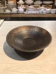 Tô 25x8cm đen phun Vành nâu đồng