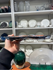 Đĩa inox lót da hoa 4 cánh