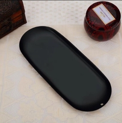 Khay inox bầu dục đen
