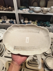 Đĩa oval bông 30x20 cm lộc phát có vệt