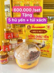 Set Combo Yến 600.000 - Tặng 5 Hủ: 1 Yến Ăn Kiêng ISOMALT, 2 Yến Kid, 2 Yến Collagen + Túi Xách HCY Nhỏ + Tem HCY