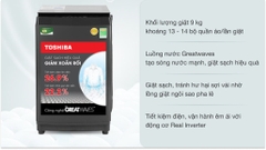 Máy giặt Toshiba Inverter 9 Kg AW-DK1000FV(KK)