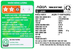 Tủ Lạnh Aqua 130 Lít AQR-T150FA (BS)
