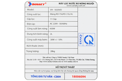 Máy lọc nước Sanaky VH-5020VD nóng nguội 11 lõi
