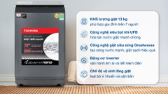 Máy giặt Toshiba Inverter 13 Kg AW-DUM1400LV(MK)
