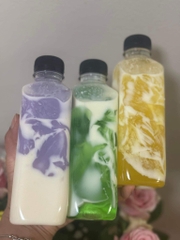Cái này là thạch kem trà sữa ( khoai môn, lá dứa, xoài chanh leo )