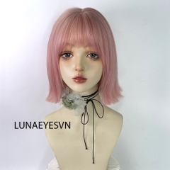 [JG176] Tóc Giả BOB Dài Màu Hồng Trắng