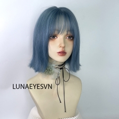 [JG176] Tóc Giả BOB Dài Màu Xanh Trắng