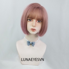 [JG42] Tóc Giả BOB Ngắn Màu Hồng Trà Sữa