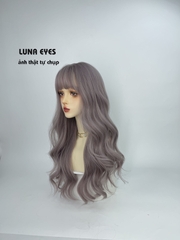 [JG126] Tóc Giả Xoăn Dài Màu Xám Tím