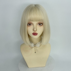 [WTHK55] Tóc Giả Vic Ngắn Màu Vàng Be