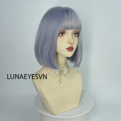 [WTHK55] Tóc Giả Vic Ngắn Màu Xanh Nhạt