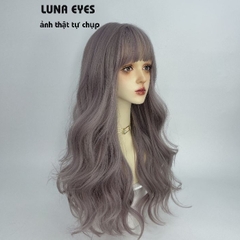 [JG126] Tóc Giả Xoăn Dài Màu Xám Tím