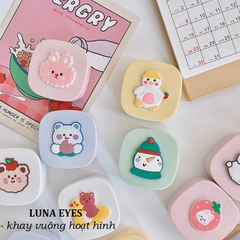 Khay vuông hoạt hình Luna Eyes kèm dụng cụ đeo lens