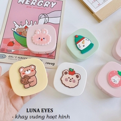 Khay vuông hoạt hình Luna Eyes kèm dụng cụ đeo lens