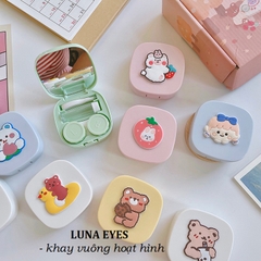 Khay vuông hoạt hình Luna Eyes kèm dụng cụ đeo lens