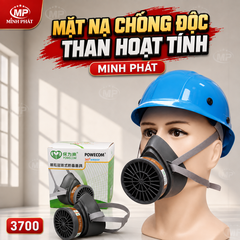Mặt Nạ Chống Độc Than Hoạt Tính Dây Đeo Cao Su 3700, Phun Thuốc Trừ Sâu , Chống Khói Độc Minh Phát 3700