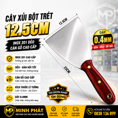Cây Xủi Bột Trét 12.5cm Inox 201 Dẻo Cán Gỗ Cao Cấp Minh Phát