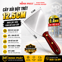 Cây Xủi  Bột Trét 12.5cm Inox 201 Dẻo Cán Gỗ Cao Cấp Minh Phát Dày 0.4mm