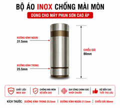 🔧 Bộ Lòng (Xi Lanh) Pump Máy Phun Sơn Cao Áp Airless – Inox 304 Chính Hãng, Chống Mài Mòn, Độ Bền Cao