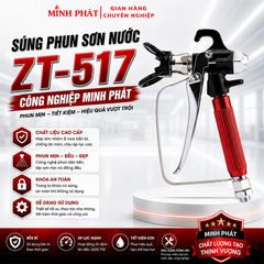 Súng Phun Sơn Nước Minh Phát Tay Cầm Đỏ, Súng Phun Sơn Nước Không Khí Kèm Béc Phun 517