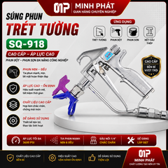 Súng Phun Trét Tường SQ-918 Cao Cấp Minh Phát , Súng Phun Bột Phun Sơn Đa Năng Công Nghiệp Áp Lực Cao