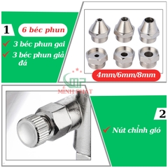 Phễu Phun Gai Sần, Phun Giả Đá Inox 201 Dung Tích 2 Lít Minh Phát