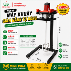 Trọn Bộ Máy Khuấy Giàn Nâng Tự Động Minh Phát 3980w, Giàn Nâng Máy Khuấy Đa Năng