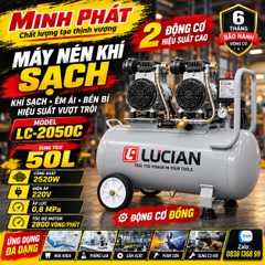 Máy Nén Khí Sạch Lucian LC-2050C 50L 2 Động Cơ Đồng 2520W
