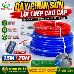 🔥 Dây Phun Sơn Công Nghiệp Áp Lực 1/4 Inch – Dây Phun Sơn Lõi Thép Chống Nổ Ren 13mm Minh Phát