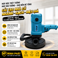 Máy bóc trét tường xi măng, máy mài tường cải tạo nhà cũ, máy san nền bê tông điện