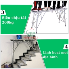 Giàn Giáo Gấp Gọn Thi Công Minh Phát D 1m6 Rộng 25cm Cao 80-120cm, Ghế Xếp Công Trình Xếp Gọn Minh Phá