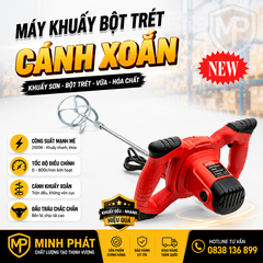 Máy Khuấy Bột Trét Cánh Xoắn - Khuấy Sơn Minh Phát 2100w, Máy Khuấy Đa Năng Đầu Trâu