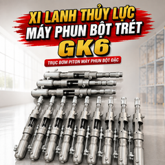 Xi Lanh Máy Phun Bột Trét Thủy Lực GK6 Minh Phát, Trục Bơm Piton Máy Phun Bột Đặc Minh Phát