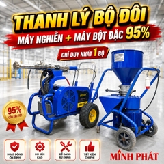 Thanh Lý Bộ Đôi Máy Phun Bột Đặc 970 Kèm Máy Nghiền Bột Minh Phát Tình Trạng 95%