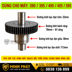 ⚙ Nhông Bánh Răng Máy Phun Sơn Graco 395/490/495/500/595 Chính Hãng Minh Phát
