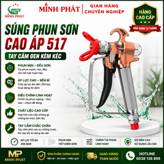 Súng Phun Sơn Cao Áp Tay Cầm Đen Kèm Kéc 517 Minh Phát